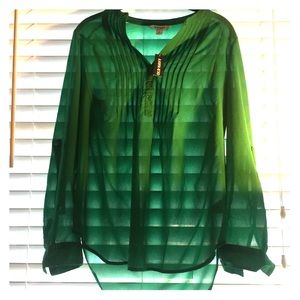 Sheer long sleeve button up